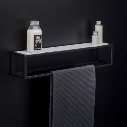 TOWEL RACK WITH SHELF & BASKET