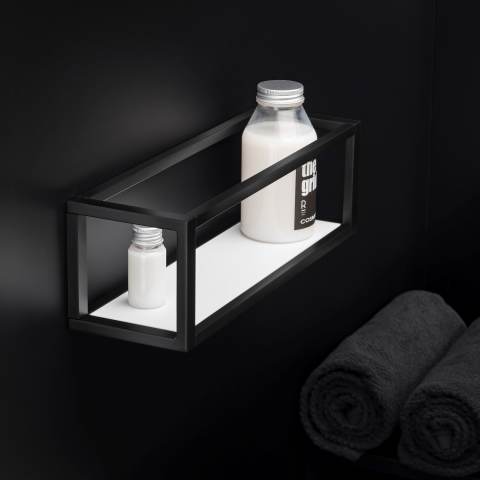 TOWEL RACK WITH SHELF & BASKET