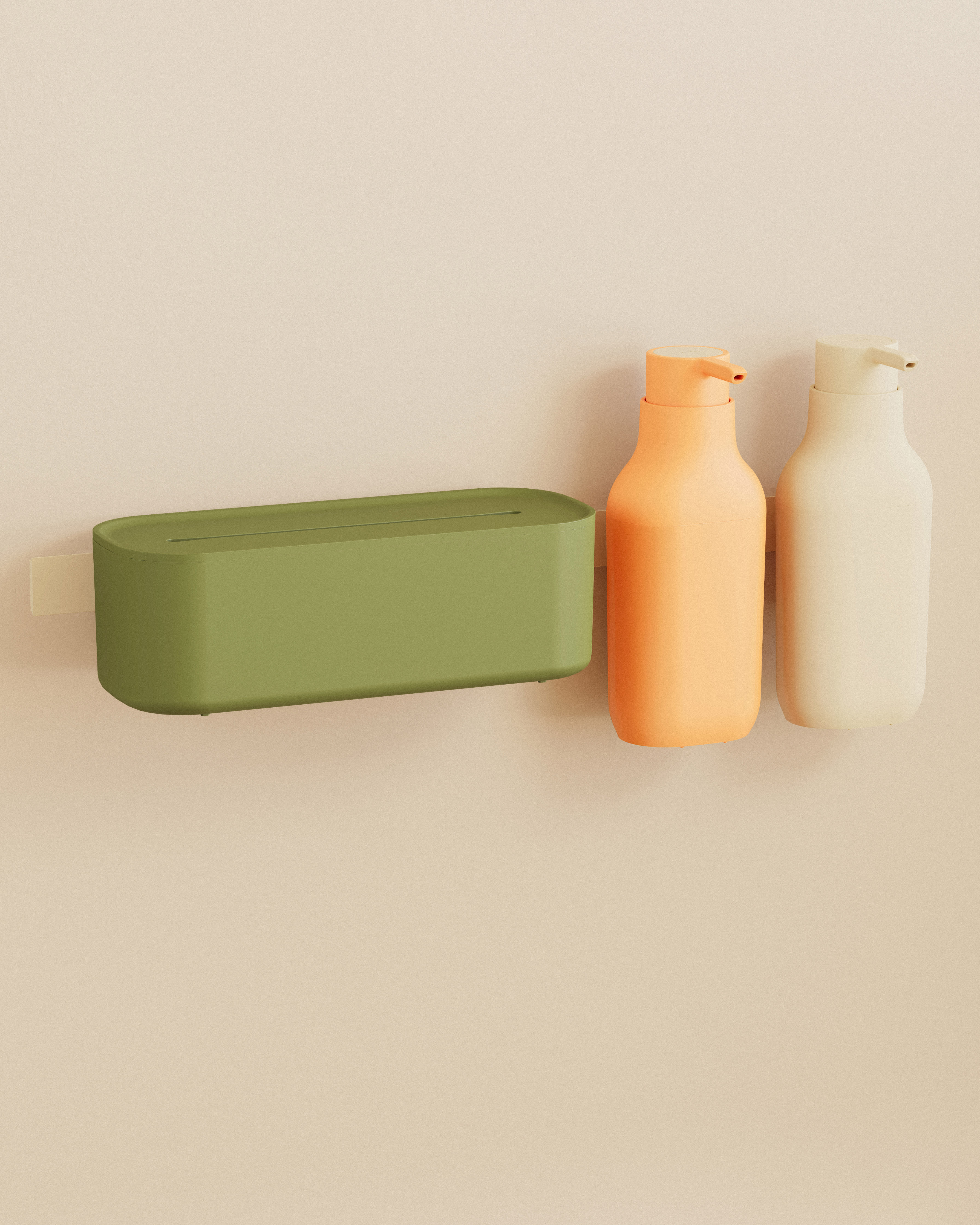 Modular shower set with soap dispenser