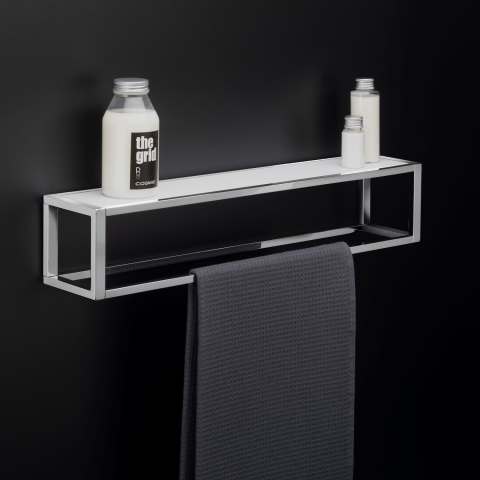 TOWEL RACK WITH SHELF & BASKET
