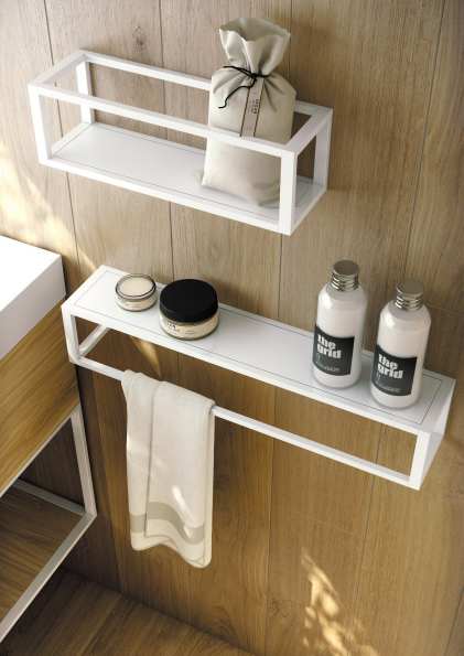 TOWEL RACK WITH SHELF & BASKET