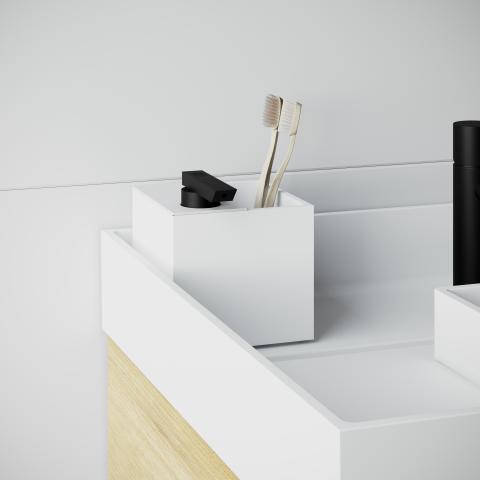 FREE-STANDING SOAP DISPENSER (385ML) + BRUSH-HOLDER