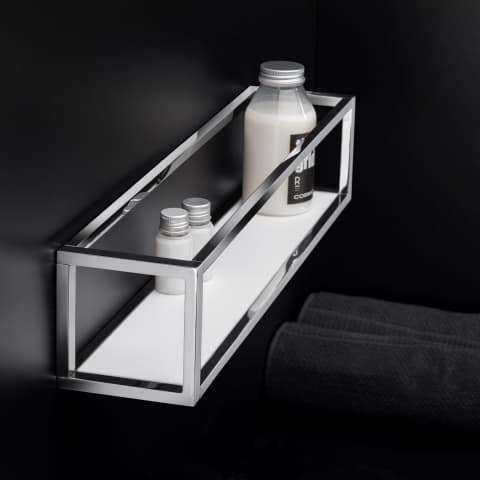 TOWEL RACK WITH SHELF & BASKET