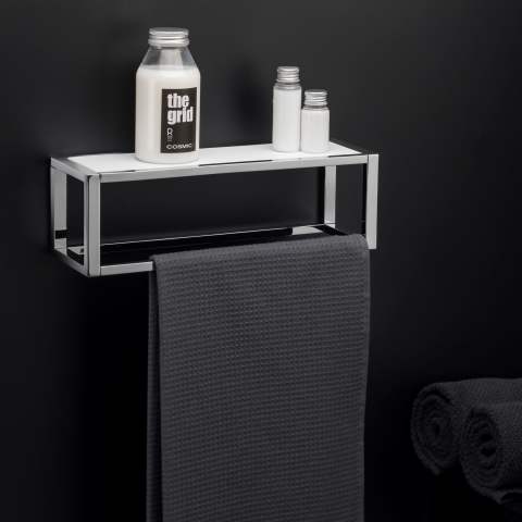 TOWEL RACK WITH SHELF & BASKET