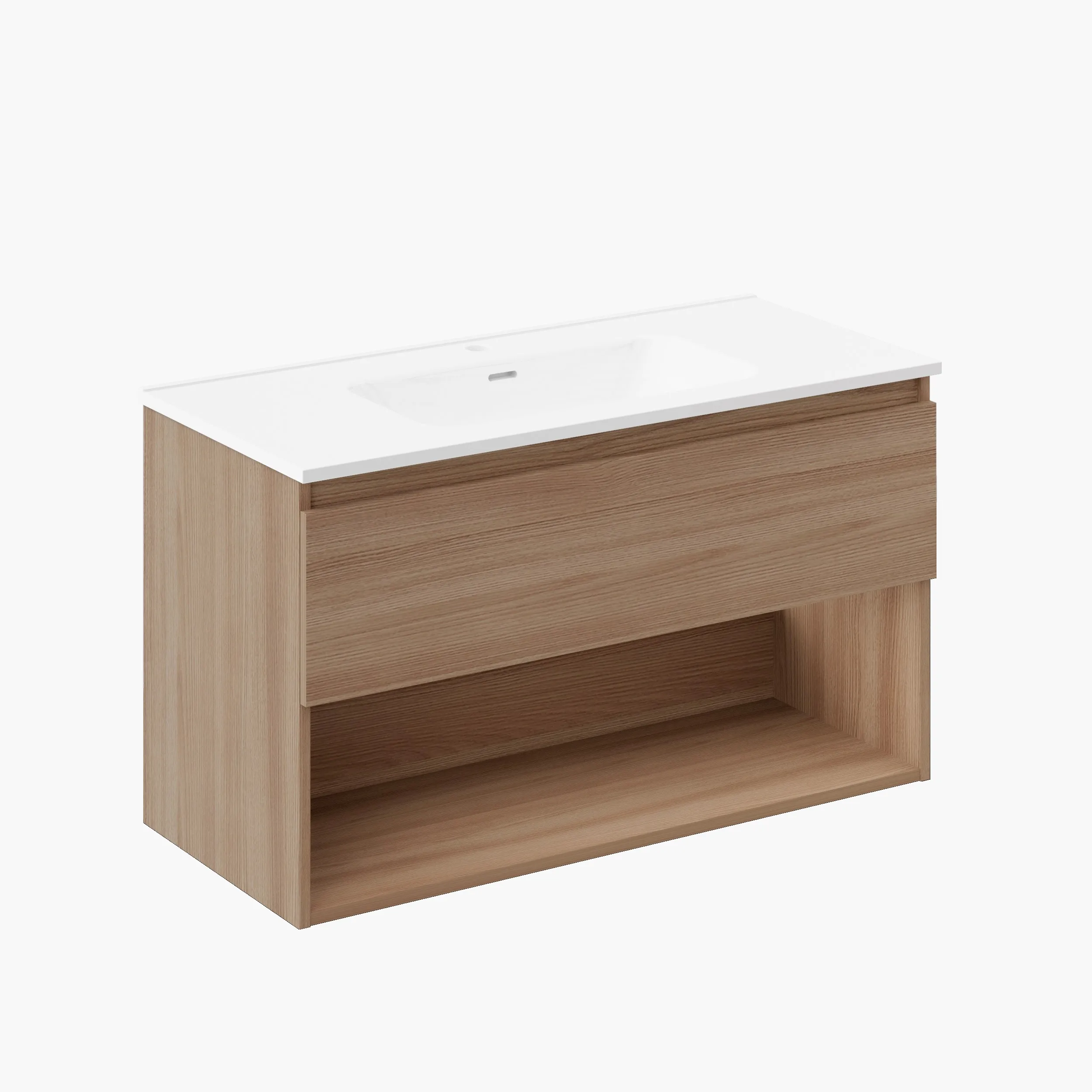1 DRAWER AND 1 DECORATIVE CABINET WITH PORCELAIN WASHBASIN