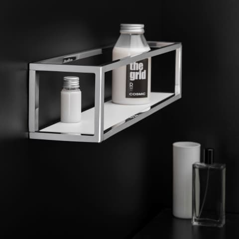 TOWEL RACK WITH SHELF & BASKET