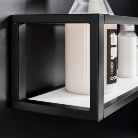 TOWEL RACK WITH SHELF & BASKET