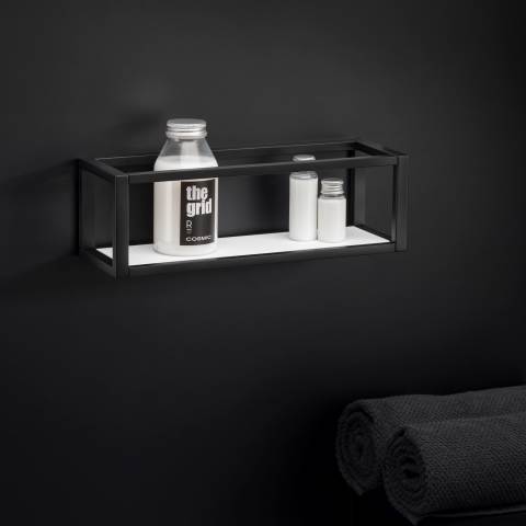 TOWEL RACK WITH SHELF & BASKET