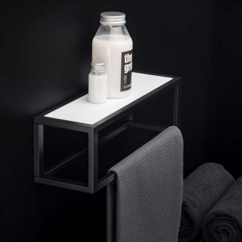 TOWEL RACK WITH SHELF & BASKET