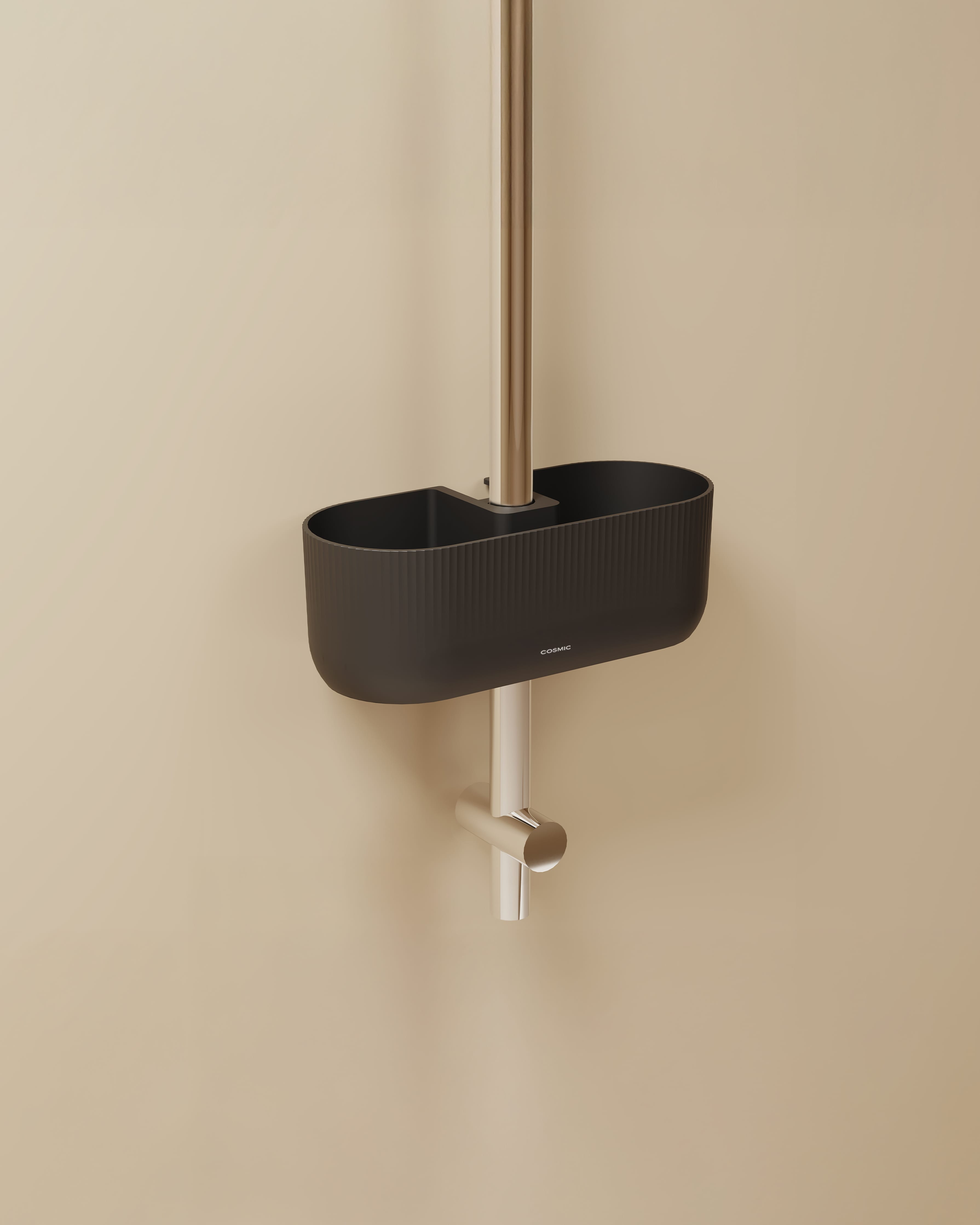 Shower rail soap dish