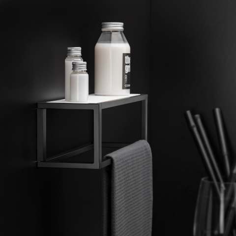 TOWEL RACK WITH SHELF & BASKET