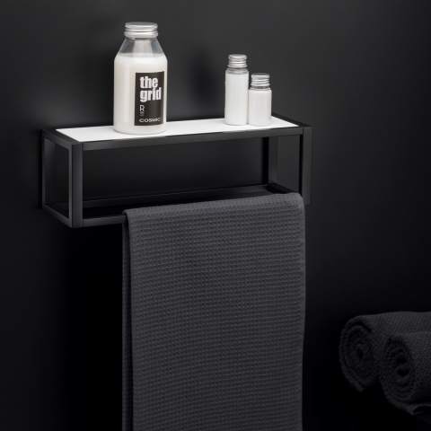 TOWEL RACK WITH SHELF & BASKET