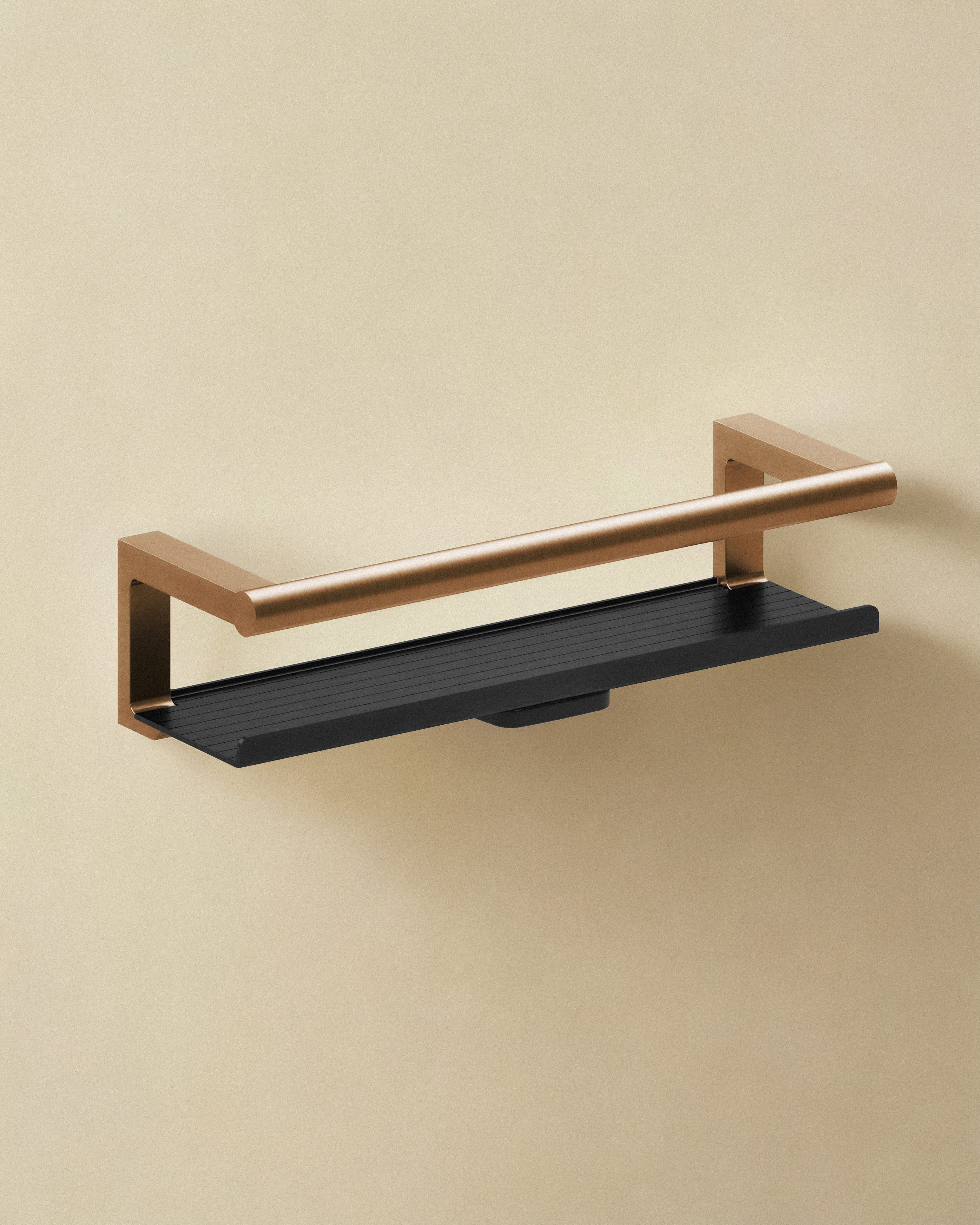 Shower soap dish with glass wiper