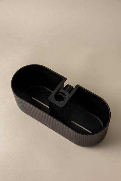 Shower rail soap dish